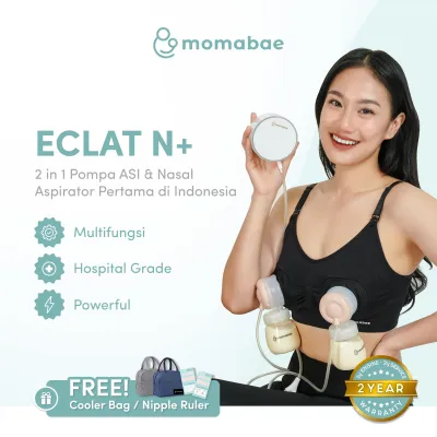 MOMABAE - ECLAT Double Breast Pump / Pompa ASI Elektrik / Breast Pump Electric / Pumping ASI Elektrik Portable / FREE COOLER BAG