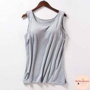 [Sẵn Hàng] Áo phông nữ sát nách áo ba lỗ nữ kèm bra chất cotton siêu mềm mát thấm hút mồ hôi tốt