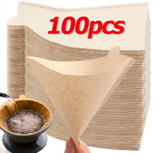 100pcs Coffee Paper Filter For Coffee Hand-poured Coffee Filter Drip Fan Aeropress Filter