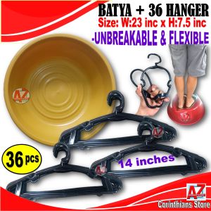 BATYA + HANGER 36 pcs  UNBREAKABLE   Big Wash Bin  Big Basin Good Quality --Flexible & Unbreakable