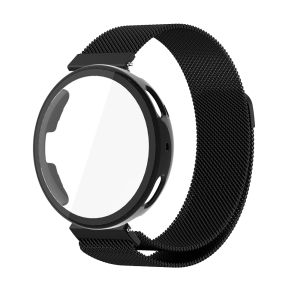 Case+Magnetic Steel Strap For Amazfit Active Max Smart Watch Strap