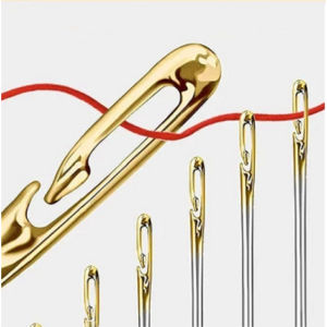 Bộ 12 Kim May Vá Mới Không Cần Xỏ Chỉ Có Dây Móc Trong Đuôi Mở Bằng Thép Không Gỉ DIY Dành Cho Người Lớn Tuổi Darning BEAU4
