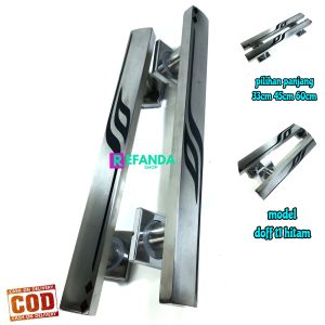 Handle Pintu Stainless Eropa Modern Warna Hitam - Panjang 33cm/45cm/60cm