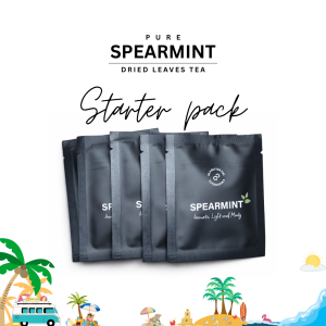 Pure Spearmint Dried Leaves Tea Starter Pack  - FDA Registered - Aromatic Light and Minty - 5 teabags only - Ideal for Refreshing Tea Experience