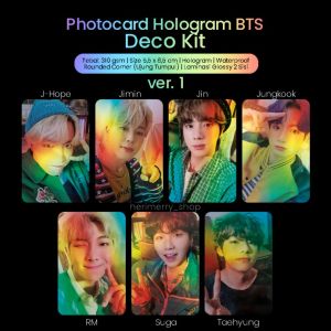 Photocard Hologram BTS Deco Kit - Photo card Premium Kpop Unofficial Laminasi Glossy PTD