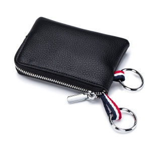 Mens Small Wallet Genuine Leather Mini Wallets Soft Cowhide Zipper Coin Key Bag Card Holder Ultra Thin Pocket Pouch