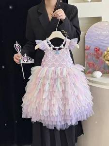 A Sweet and Lovely Girls Mermaid Dress in Light Purple Hot Sale Colorful Sparkling Sequin Party Outfit2026