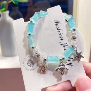 HG043 Gelang Cinnamon Biru Pink TIDAK Termasuk Kotak Hadiah Pasangan Couple Unik Santai Etnik Lucu