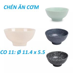 Chén ăn cơm nhựa melamine cao cấp vân đá Co11 - Ø 11.4 x 5.5 cm cao nhiều màu