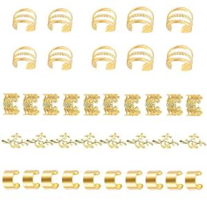 Golden Ethnic Hair Beads Loose Coil Hair For Braid Hair Rings Dreadlock Bead Braid Rings Hair Clip Braid Clip