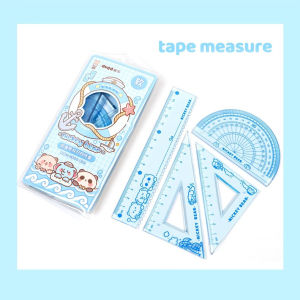 Ruler Stationery Lucu set penggaris sekolah 4 in 1 Penggaris Busur Math Set Matematika 15cm Small Mochi