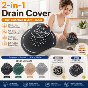 Cartoon Drain Cover Anti-Odor Cap Hair Catcher Multi-Functional Bathroom Accessories