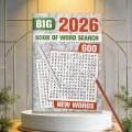 [New Model]2026 Big Book for Finding Words, Large Print Adult Word Puzzle Game Book, Contains 600 New Words Brain Training Activity Book. 