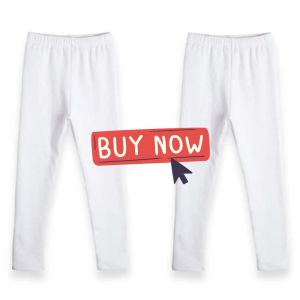 Legging polos putih lejing anak perempuan panjang premium usia 4-11 tahun