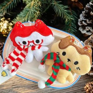 YAFEN Creative Cute Squeaky Tomato Cat Plush Doll Toys Love Buckle Keychain Pendant Lanyard Bag Charms Backpack Ornaments Gift Keyring