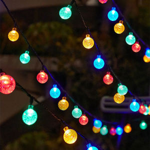 LED Lights Solar String Lights Bubble Crystal Ball Lights Outdoor Waterproof Garden Decorative Lights Wedding String Lights Solar Christmas Lights Crystal Balls 50 Lights 200 Lights
