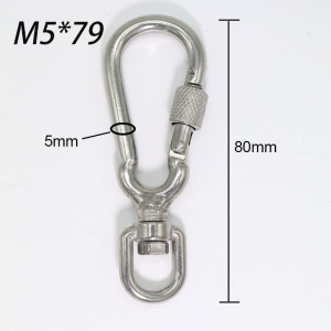1Pcs Dog Leading Carabiner Clip for Pet Lanyard Rust-resistant 304Stainless Steel Swivel Snap Hooks