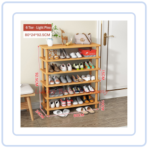 【Pure Care】 Minimalist Wood Shoe Shelf 6/7 Tier Shoes Rack