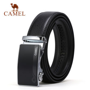 Camel mens Automatic Buckle Belt 100% Genuine Cow Leather Business Casual Strap Belt