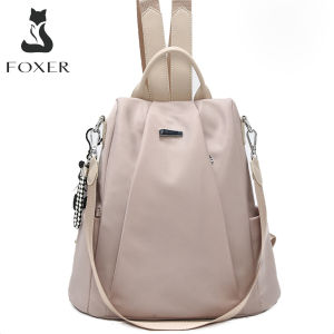 FOXER Oxford cloth lady backpack large capacity travel backpack lady soft business briefcase female fabric casual shoulder bag
