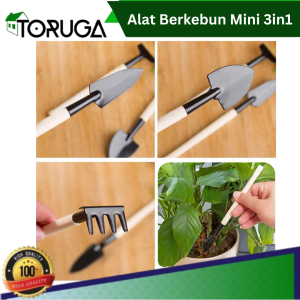 Alat Berkebun Bercocok Tanam Mini 3 in 1 Set Sekop Cangkul Garpu Garden Tools / Skop Gardening Shovel 3in1 / Peralatan Taman