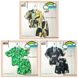 (3-14 tahun) One Set Anak Viscose / Setelan Anak Viscose