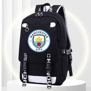 Js Stlye Tas Sekolah MANCHESTER CITY 0052 Uniseks Tas Ransel Bahu GandaTas Laptop Mochila 4in1 anak