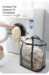 Laundry Basket Mesh Prevents Breakage Non-slip Good Air Permeability Organize Cleaning Utensils