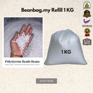Beanbag.my™ Premium Bean Bag Refill (1kg) – 100% Virgin Polystyrene Beads