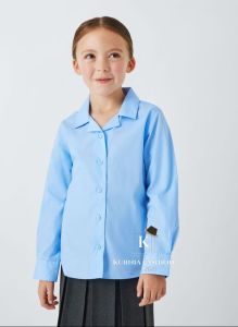 Kemeja Blus Formal Anak Perempuan Lengan Panjang Atasan Anak Putih Fashion Pelajar