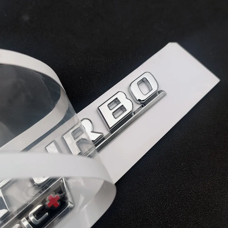 Emblème 3D ABS CLA 45 Turbo Argent Convexe – Badge Lettres Coffre Arrière Mercedes – Logo Sportif Autocollant Voiture
