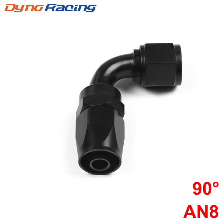 AN10 10AN 90-Degree Swivel Hose End – Black Aluminum Fuel Or Oil Line Adapter Fitting
