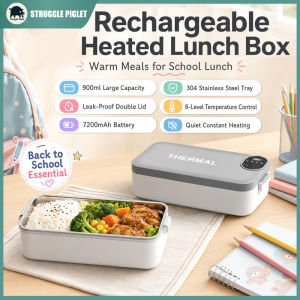 900ml Portable Electric Lunch Box Students 304 Stainless Steel Water-free Charging Heating Bento Box