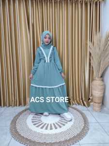 Gamis Anak | Baju Muslim Anak Set jilbab Sage | Syari anak Sage