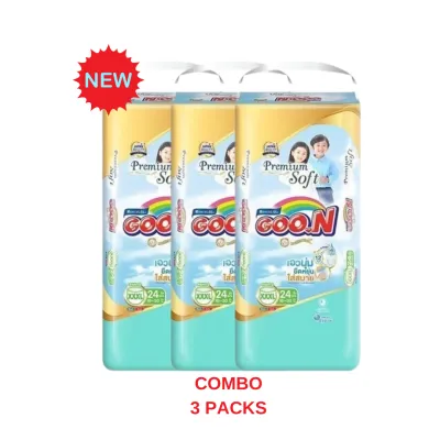 1 CTN (3 Packs) Goo.N GOON Premium Pants Diapers (for Boy & Girl) - M/L/XL/XXL/XXXL **NEW PACKAGING Super Jumbo Pack - Japan Quality | HUSHABUY