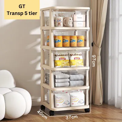 Multifunction large storage rack drawers with wheel Cabinet designed for both home organization and space-saving-SG ready stock