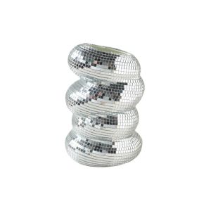 YANDUN Nhựa Bình hoa xoắn ốc hình quả cầu disco Hình Dáng Độc Đáo Bạc Bình gương Sáng tạo Giá đựng bút Bình hoa bằng gạch kính Trang trí nhà cửa