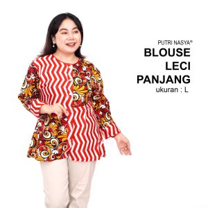 Atasan Batik Big Size Blouse Wanita Jumbo Seragam Batik S-M-L-XL-2L-3L-4L-5L-6L-7L Blus Model Big Kantor Seragam Batik / Atasan Kerja Formal Big Size / Pakaian Batik Formal LD 140 Kekinian