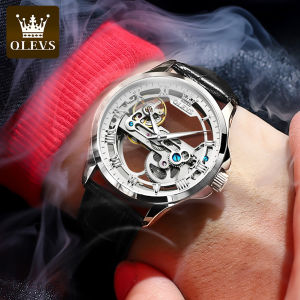OLEVS Watch for Men Formal Original Automatic Stainless Steel Hollow Design Waterproof Mechanical Mens Watch