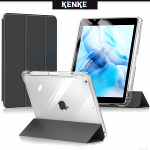 KENKE iPad case HD transparent acrylic case for iPad 10.2 inch iPad 7th 8th 9th generation mini 6 ipad 2022 pro 11 ipad 10 gen 2021 Air 4 air 5 cover with pencil slot clear Detachable 2-in-1 iPad case Not easy to turn yellow fully wrapped around