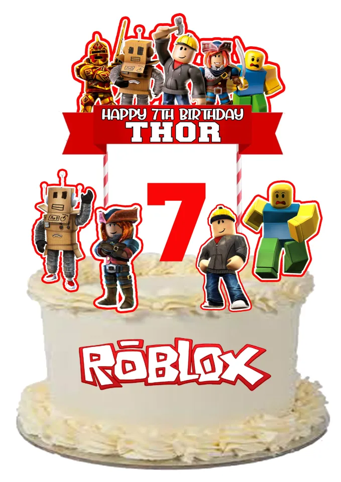 ROBLOX (BLUE) CAKE TOPPER WITH PERSONALIZED NAME AND AGE (MESSAGE SELLER  FOR THE NAME AND AGE) | Lazada PH