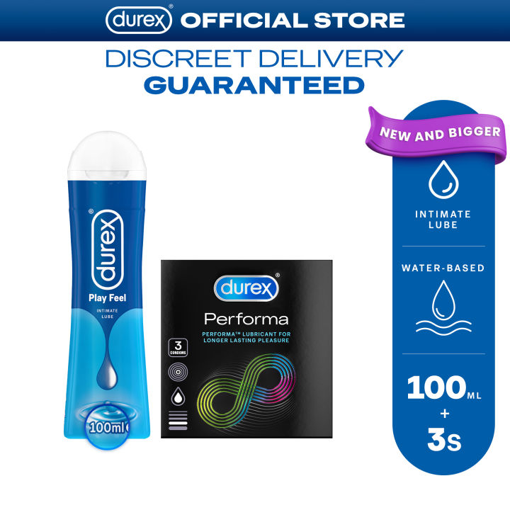 g string garter belt Durex Play Feel Lubricant, 3 x 50ml main image 1
