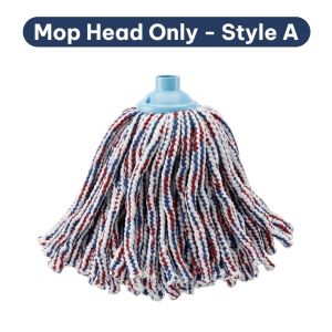 Happy Cabin 340g Cotton Striped Mop Head Refill Super Absorbent Floor Cleaning Replacement for Restaurant Home Kitchen Kain Mop