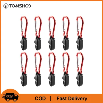 TOMSHOO 10PCS / 20PCS Tarp Awning Clamp Clips Tent Snaps Hangers Camping Tent Tighten Lock Grip Clamp with Carabiner for Outdoor Camping Farming Garden