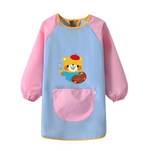 Baby Bib Childs Eating Apron for 3-6Years Old Water and Stain Resistant Simple Two Tone Look