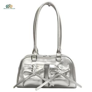 กระเป๋าสะพายข้างผู้หญิงหนัง PU ดีไซน์น่ารักพร้อมโบว์ สำหรับเดินทางและช็อปปิ้งในชีวิตประจำวัน[Winnereco Lifestyle]