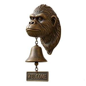 Gorillas Shape Vintage Farmhouse Doorbell Garden Front Door Bells for Home Entrance Wall Decoration Quick Installation