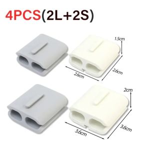 4Pcs Soft Silicone Cable Organizer USB Charging Wire Management Headphone Cables Organizer Under Desk Charger Cord Connectors