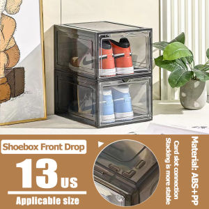 Dustproof Clear Acrylic Shoe Drawer Box Stackable Transparent Storage Cabinet for Sneaker & Footwea