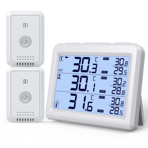 Nhiệt Kế Phòng Brifit Tủ Đông Tủ Lạnh Kỹ Thuật Số Không Dây Nhiệt Kế Với 2 Cảm Biến Không Dây Báo Động Âm Thanh Đồng Hồ Đo Nhiệt Độ Ngoài Trời Trong Nhà Dành Cho Nhà Hàng Văn Phòng Tại Nhà